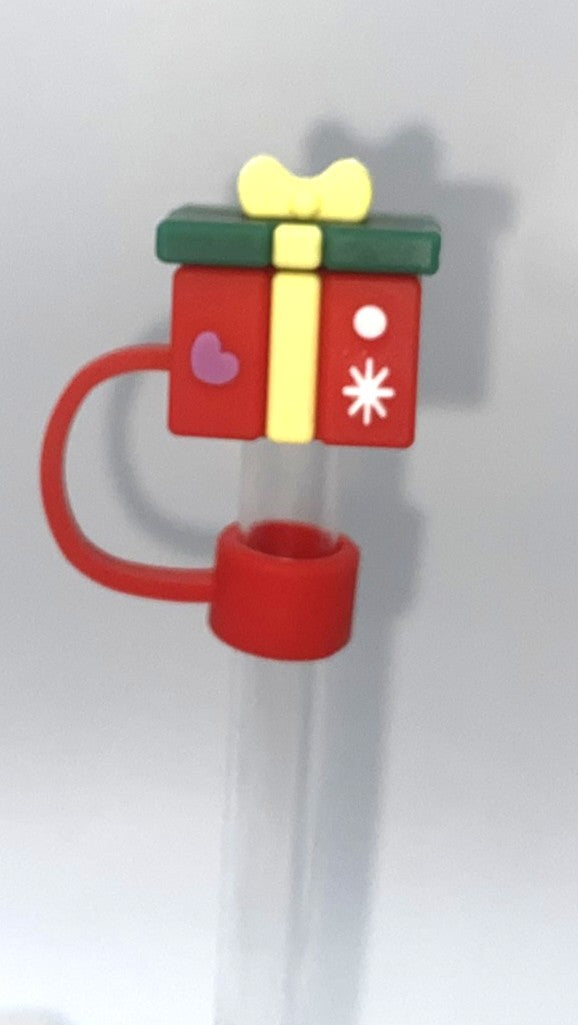 Christmas Present 3D Straw Topper