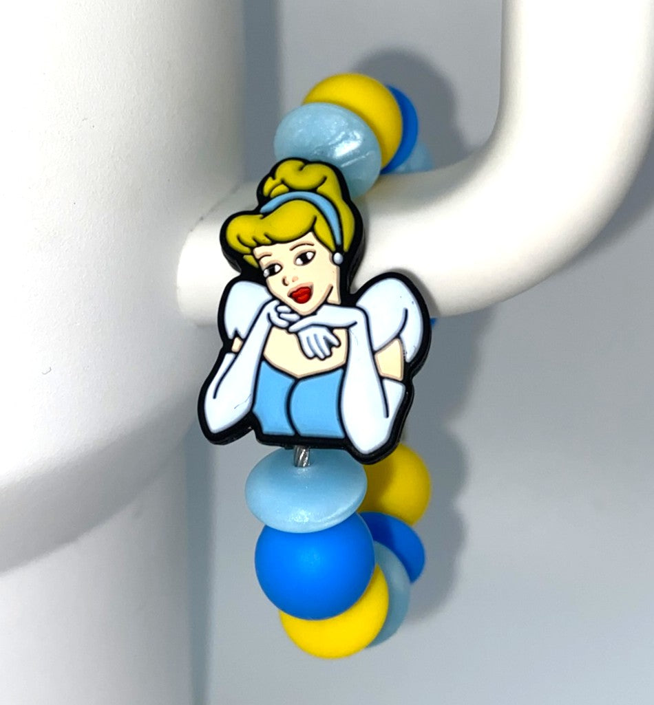Glass Slipper Princess Cartoon Girl #2 Stanley Tumbler Cup Handle Charm