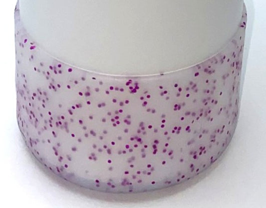 Purple Glitter Clear Frosted Translucent Stanley Tumbler Boot Sleeve #155
