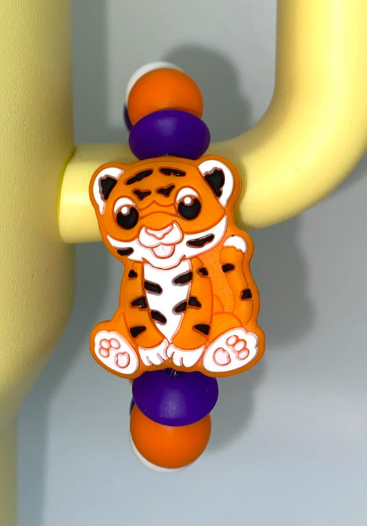 College Football Clemson Orange Tiger Cute Stanley Tumbler Cup Handle Charm