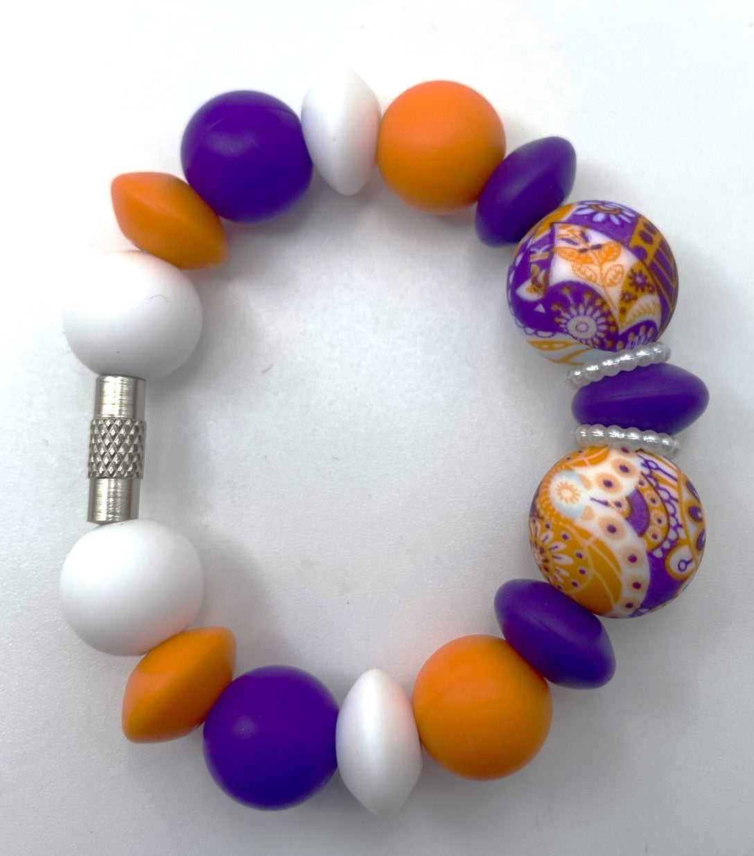Paisley Mix Orange & Purple Stanley Tumbler Cup Handle Charm