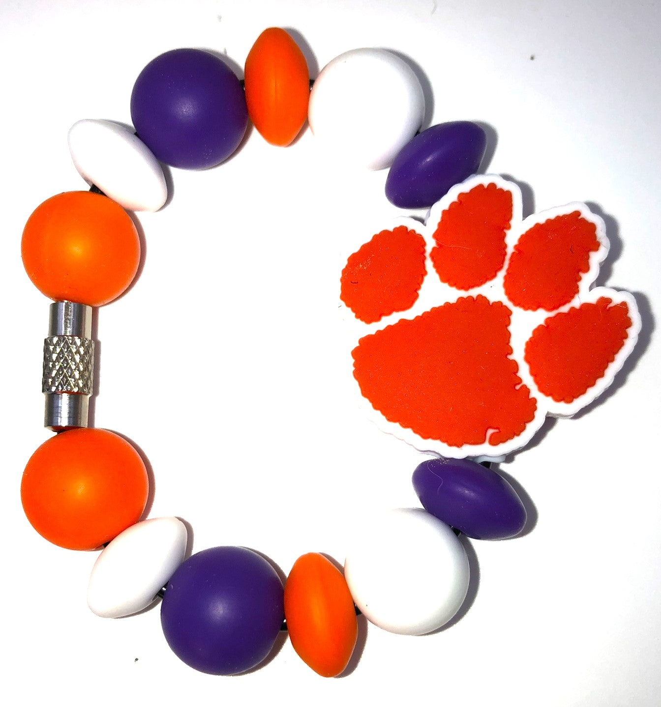 College Football Clemson Orange Tiger Paw Stanley Tumbler Cup Handle Charm