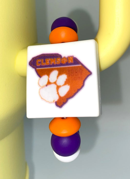 College Football Clemson Tigers Printed Stanley Tumbler Cup Handle Charm