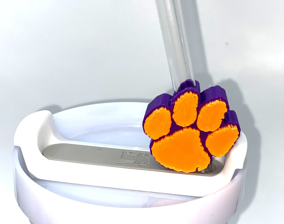 Clemson Tiger Paw College Football Straw Sitter