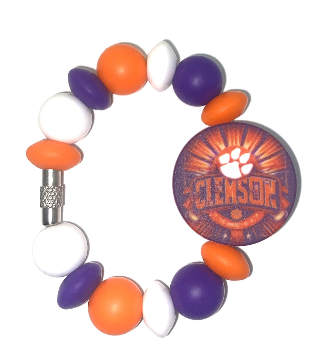 College Football Clemson Printed Circle Stanley Tumbler Cup Handle Charm