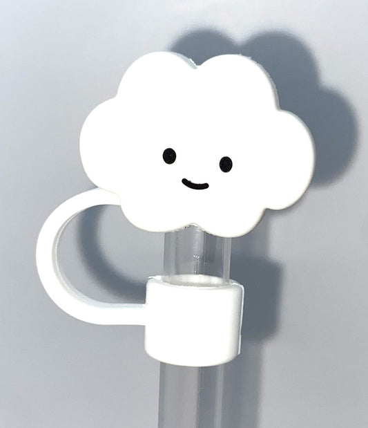 Cloud White 3D Straw Topper