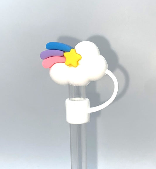 Rainbow Star Cloud 3D Straw Topper