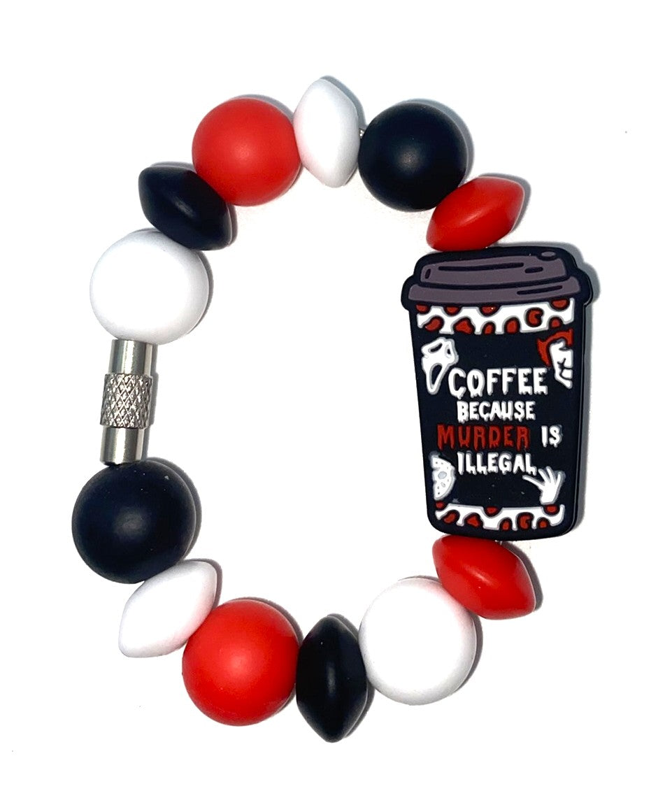 Coffee Because Murder Is Illegal Stanley Tumbler Cup Handle Charm