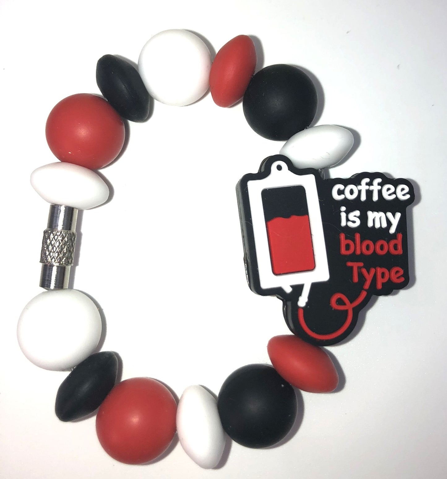 Coffee Is My Blood Type Stanley Tumbler Cup Handle Charm