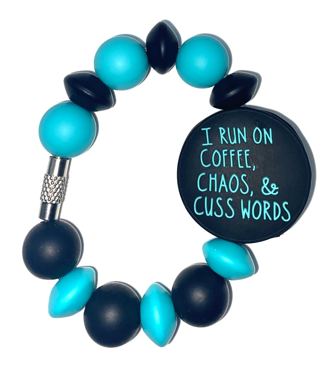 I Run On Coffee Chaos & Cuss Words Stanley Tumbler Cup Handle Charm