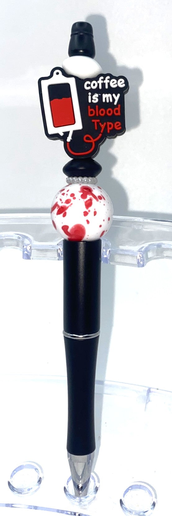 Coffee Is My Blood Type Beaded Pen