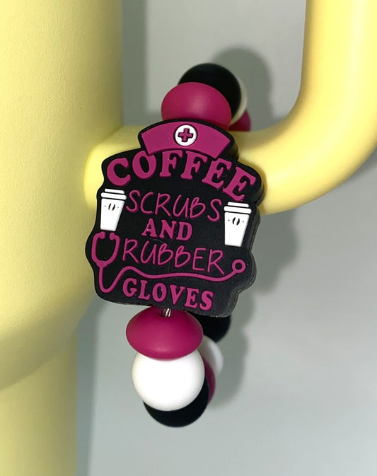 Coffee Scrubs & Rubber Gloves Stanley Tumbler Cup Handle Charm