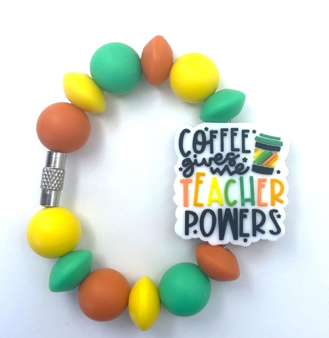 Coffee Gives Me Teacher Powers Stanley Tumbler Cup Handle Charm