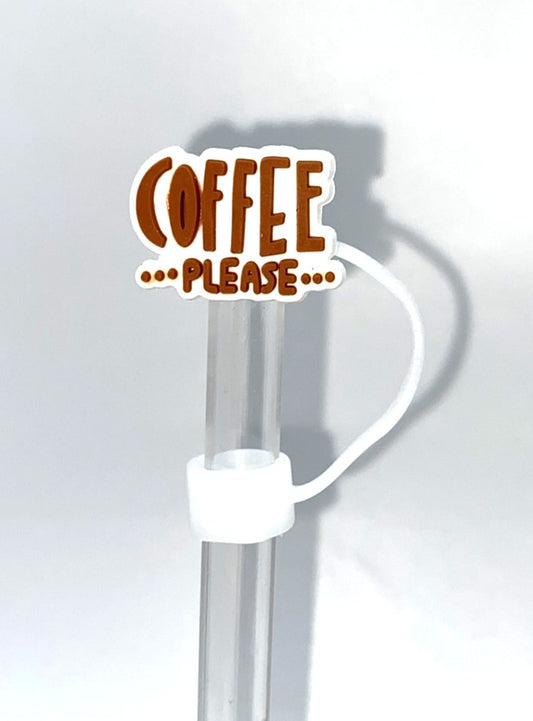 Coffee Please Straw Topper