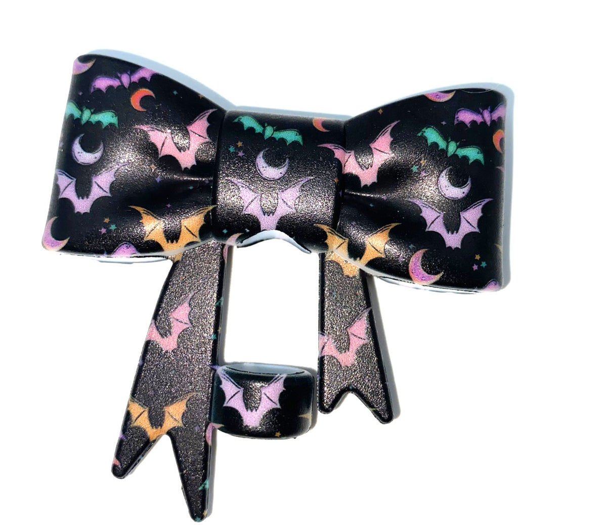 Colorful Bats Bow Straw Topper