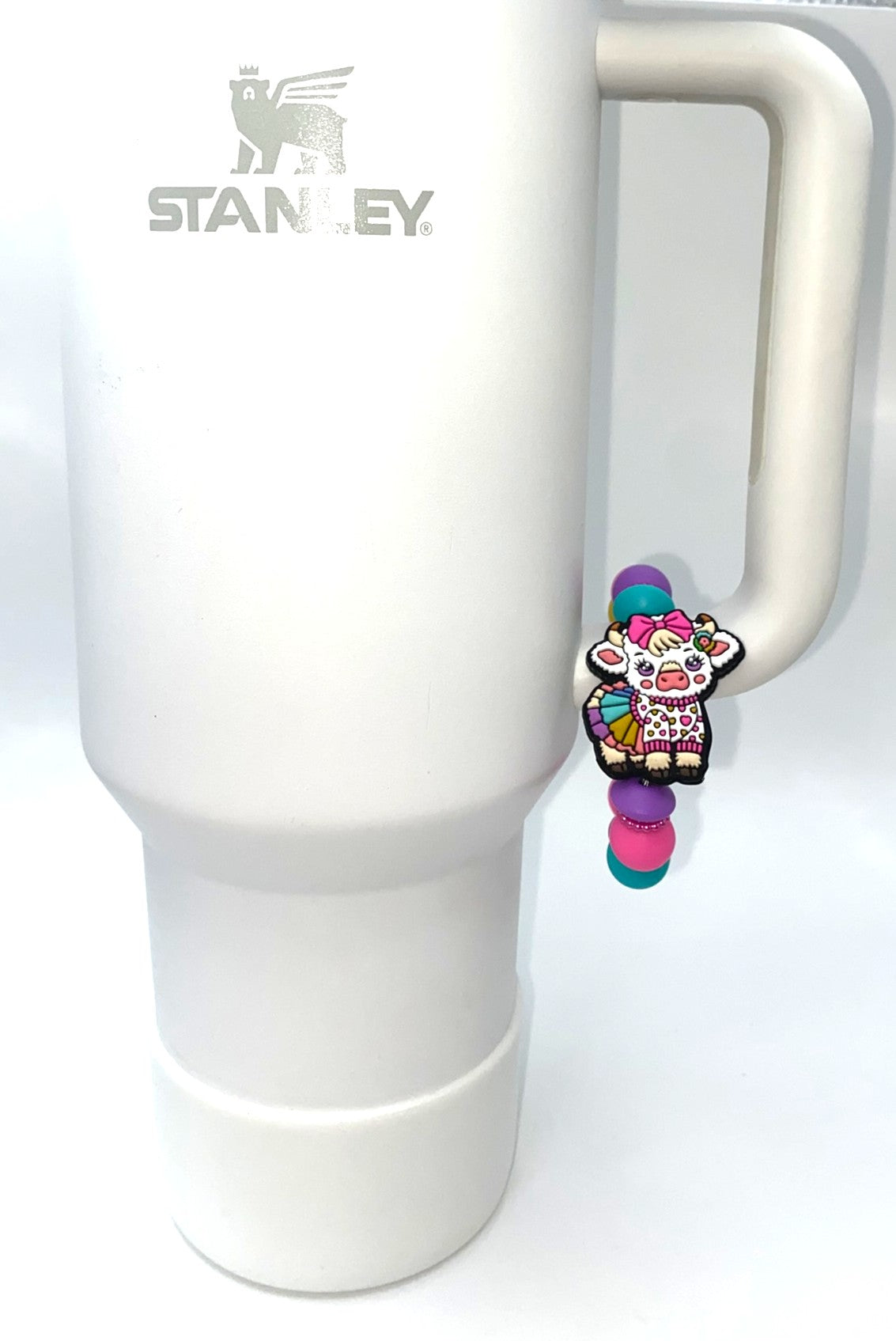 Colorful Sweater Dress Cow Stanley Tumbler Cup Handle Charm