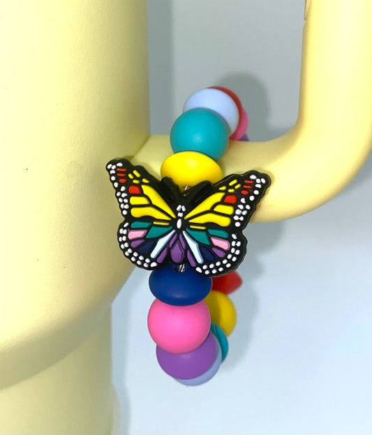 Multi Colored Monarch Butterfly Stanley Tumbler Cup Handle Charm