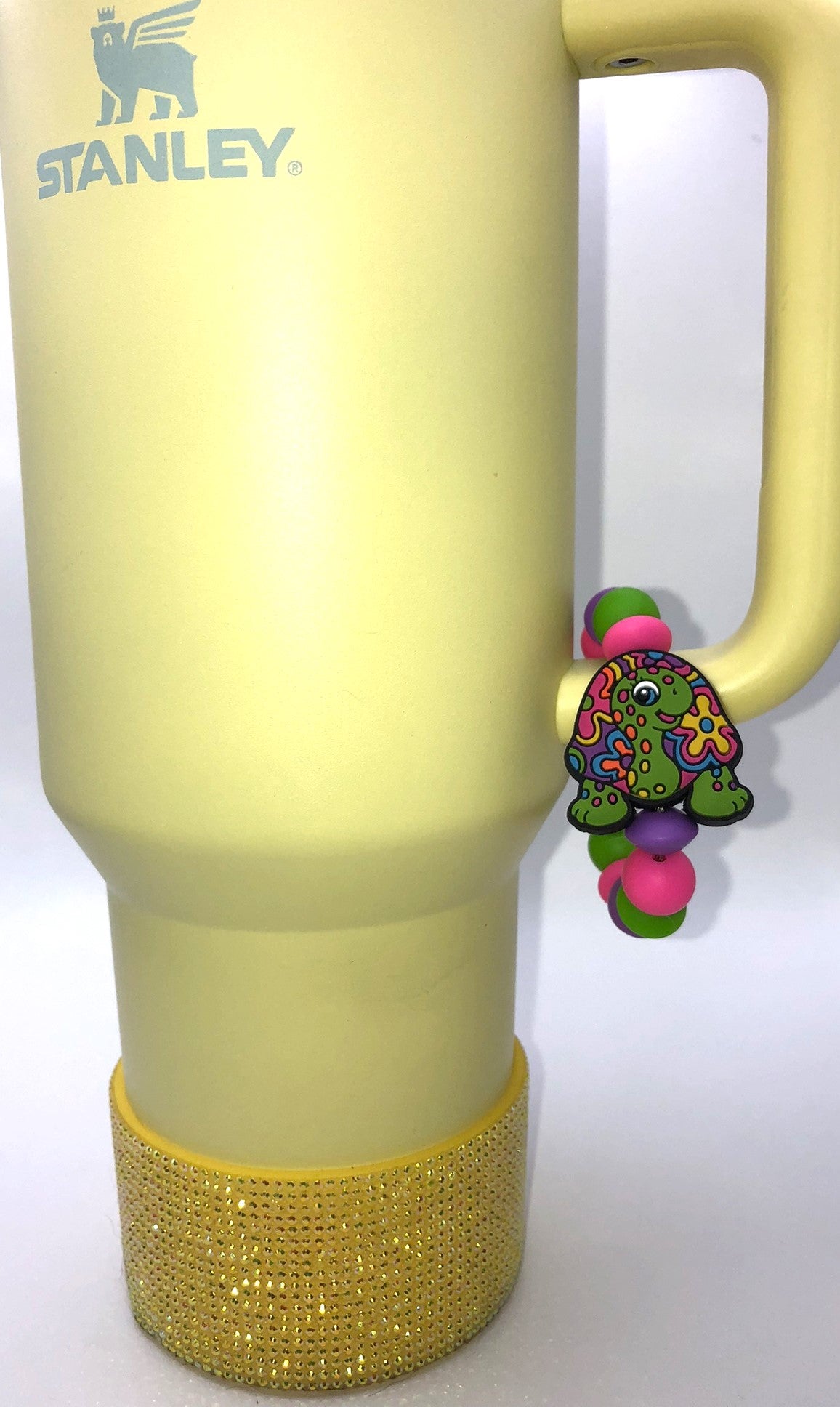 Colorful Tie Dye Hippie Turtle Stanley Tumbler Cup Handle Charm