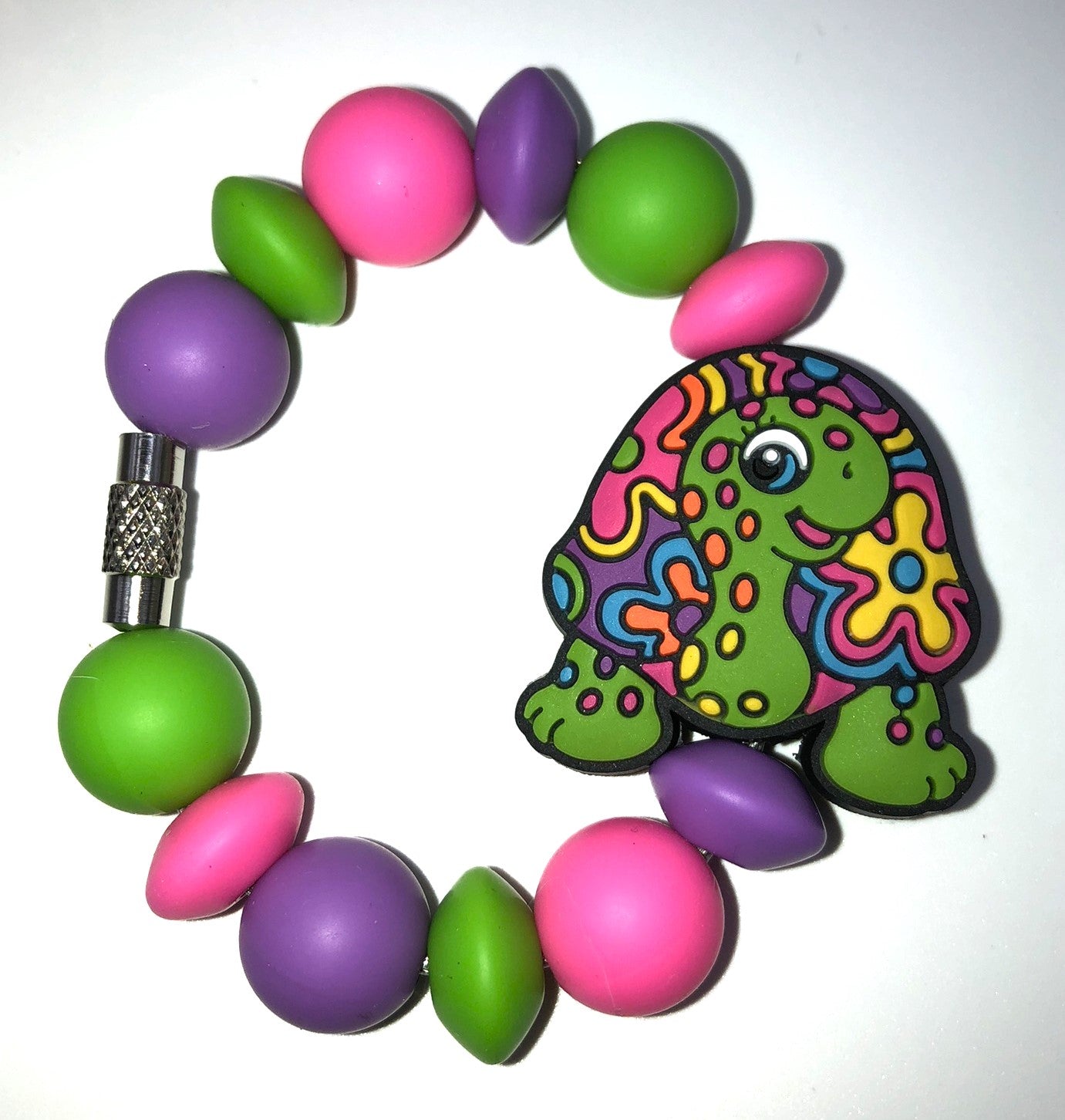 Colorful Tie Dye Hippie Turtle Stanley Tumbler Cup Handle Charm