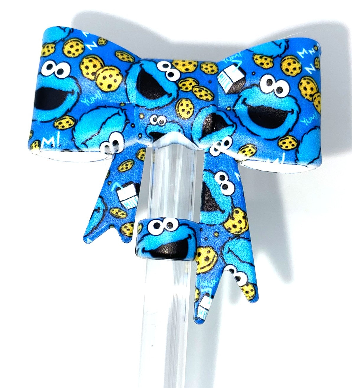 Cookie Monster Sesame Street Bow Straw Topper