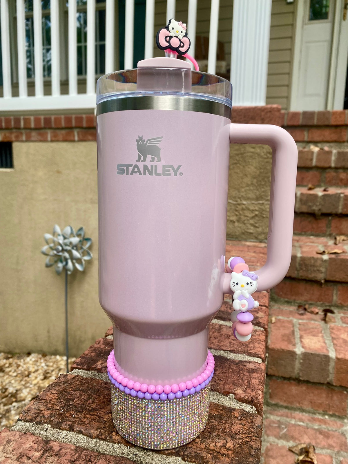 Cute Kitty Purple Stanley Cup Tumbler Handle Charm