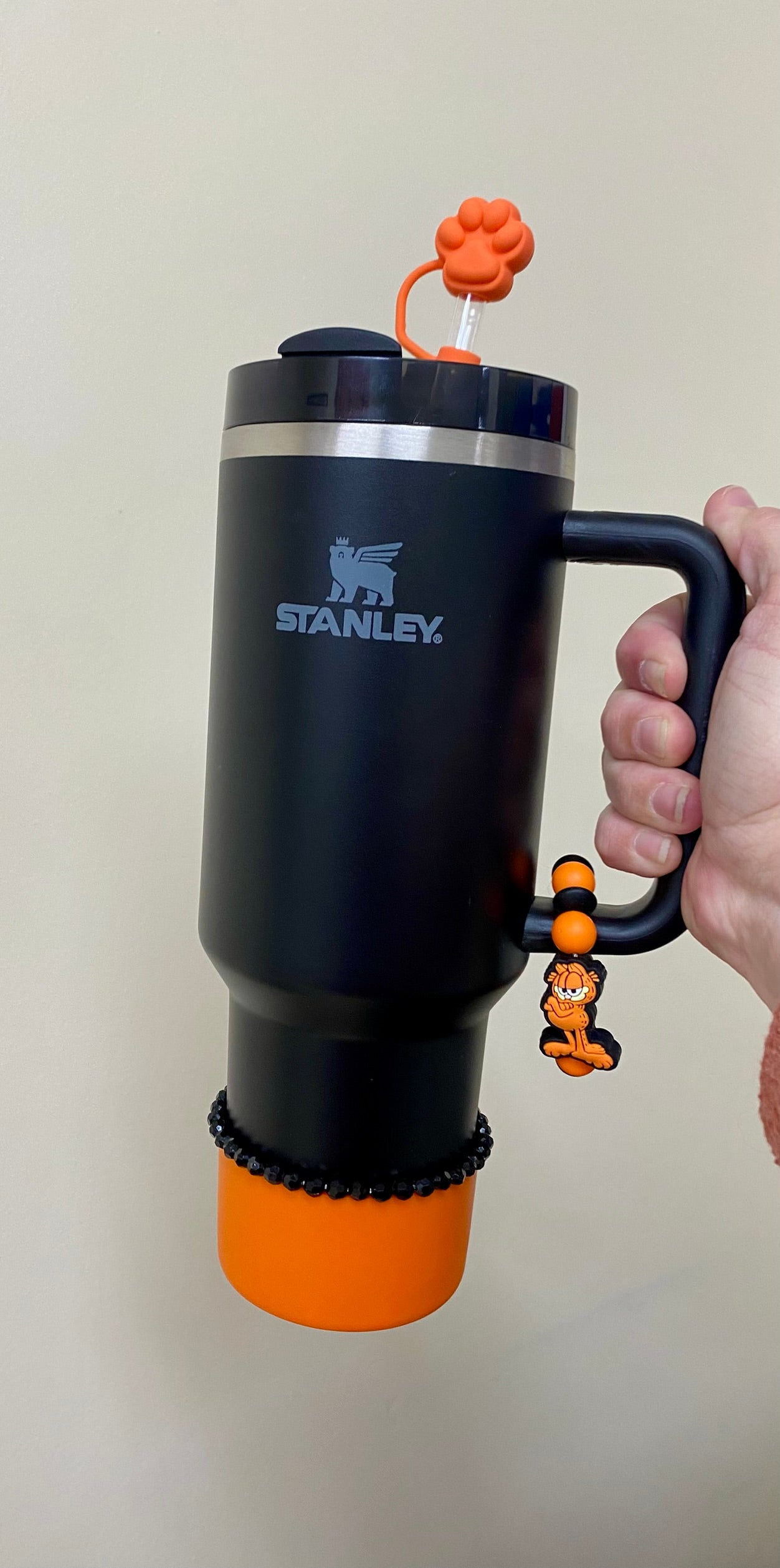 Orange Paw 3D Straw Topper