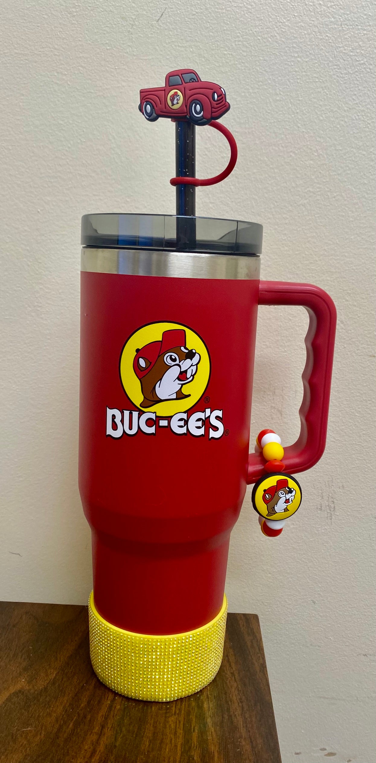 Beaver Gas Station Red Farm Truck Straw Topper