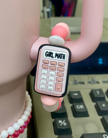 Girl Math Calculator Stanley Tumbler Cup Handle Charm