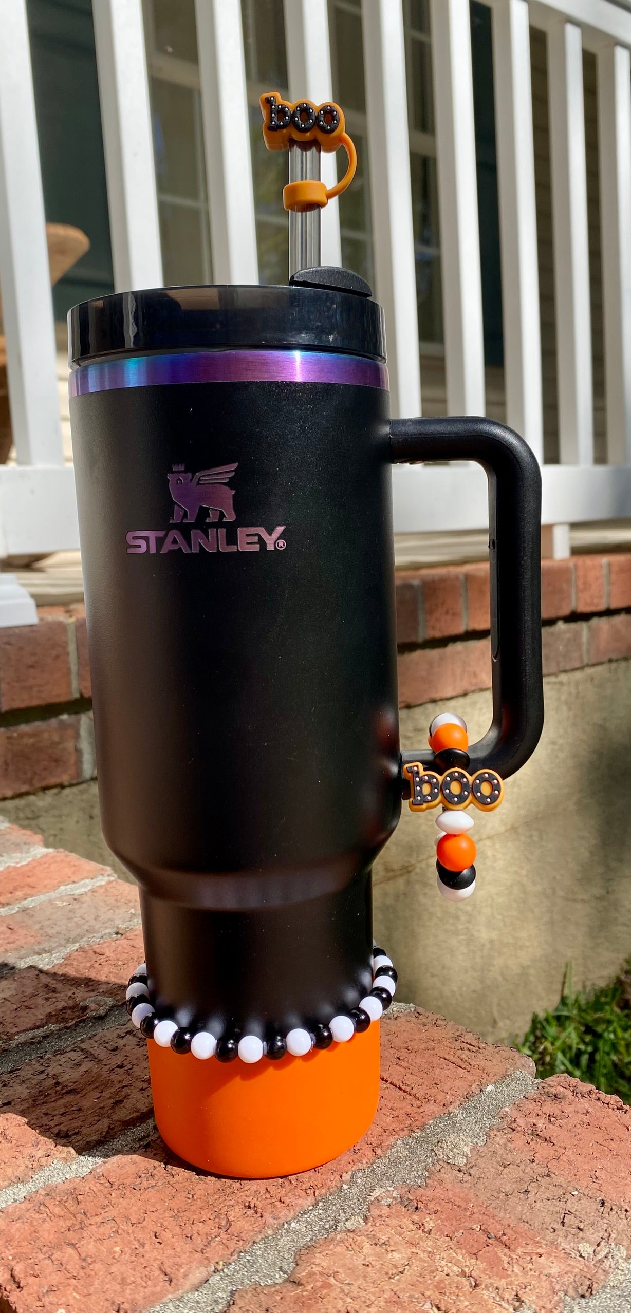 BOO Polka Dot Halloween Stanley Tumbler Cup Handle Charm