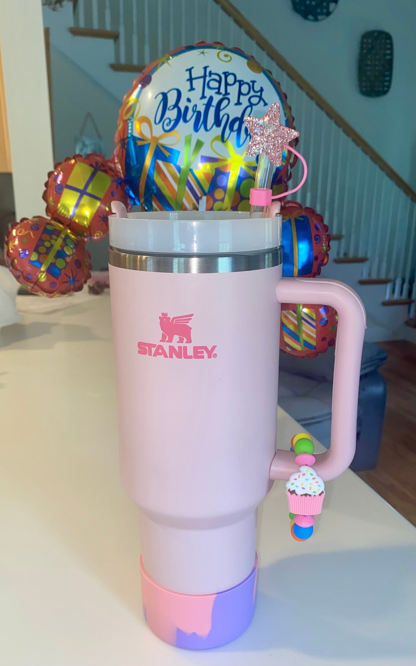 Colorful Cupcake w/Sprinkles Birthday Stanley Tumbler Cup Handle Charm