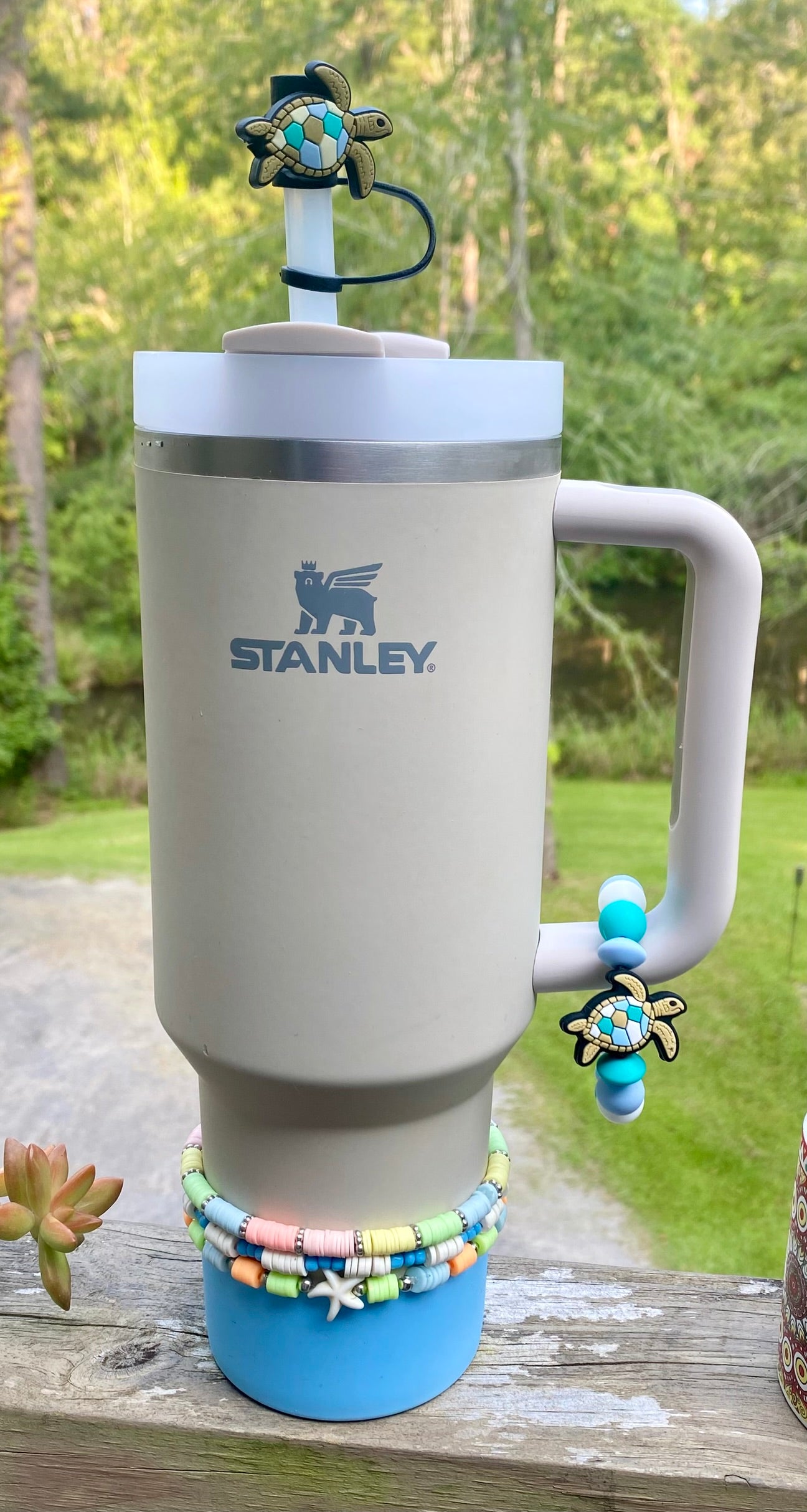 Mosaic Sea Turtle Stanley Tumbler Cup Handle Charm
