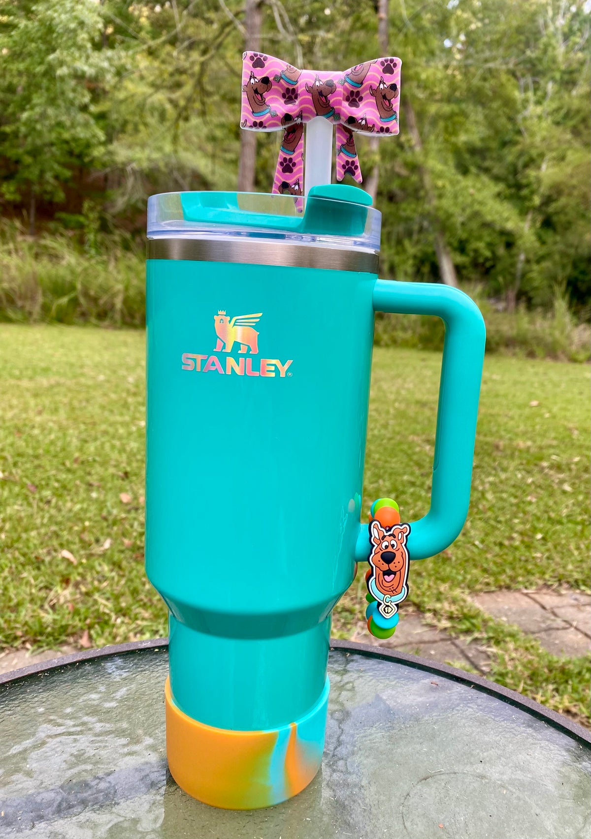 Mystery Dog Bow Straw Topper
