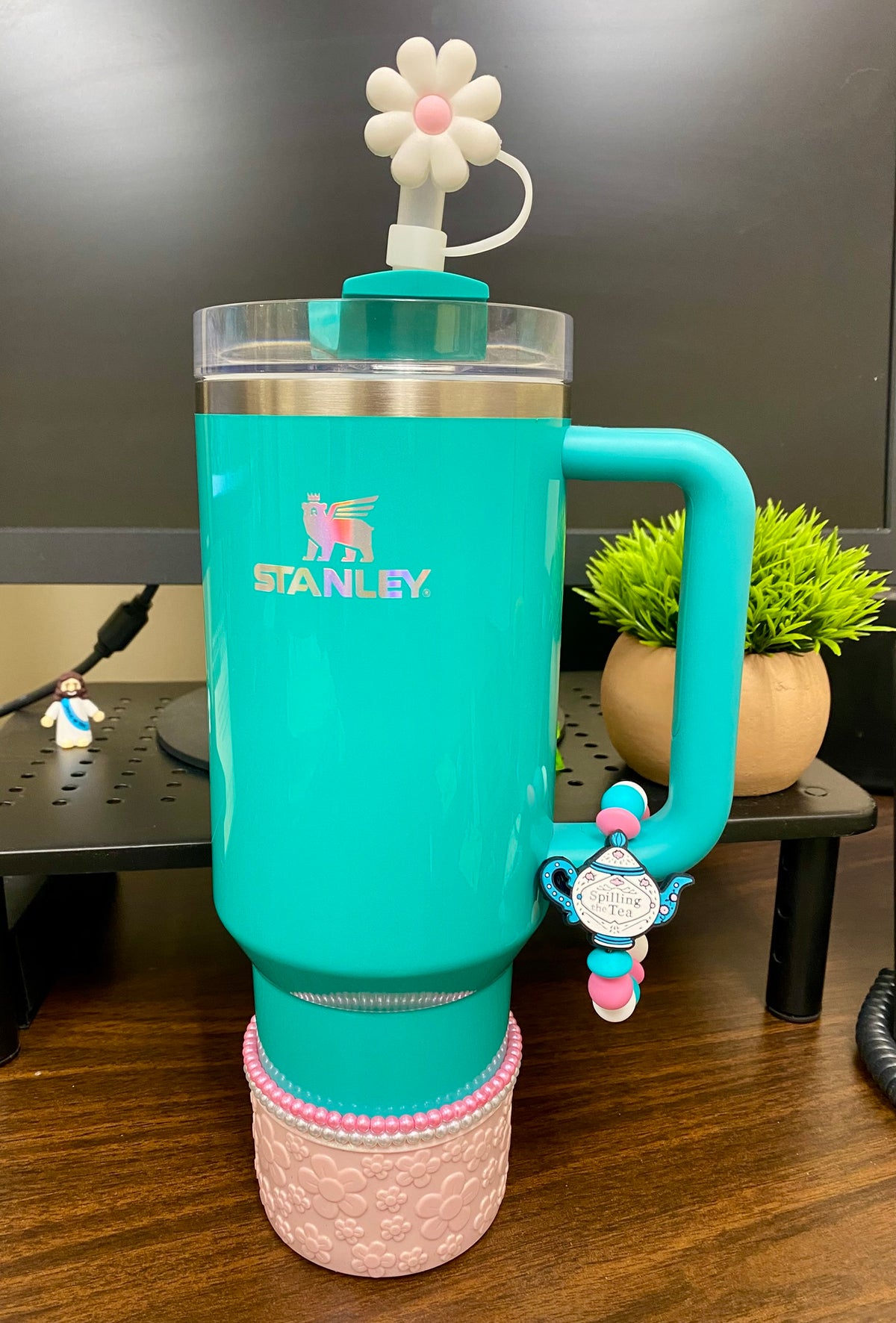 Spilling The Tea Stanley Tumbler Cup Handle Charm