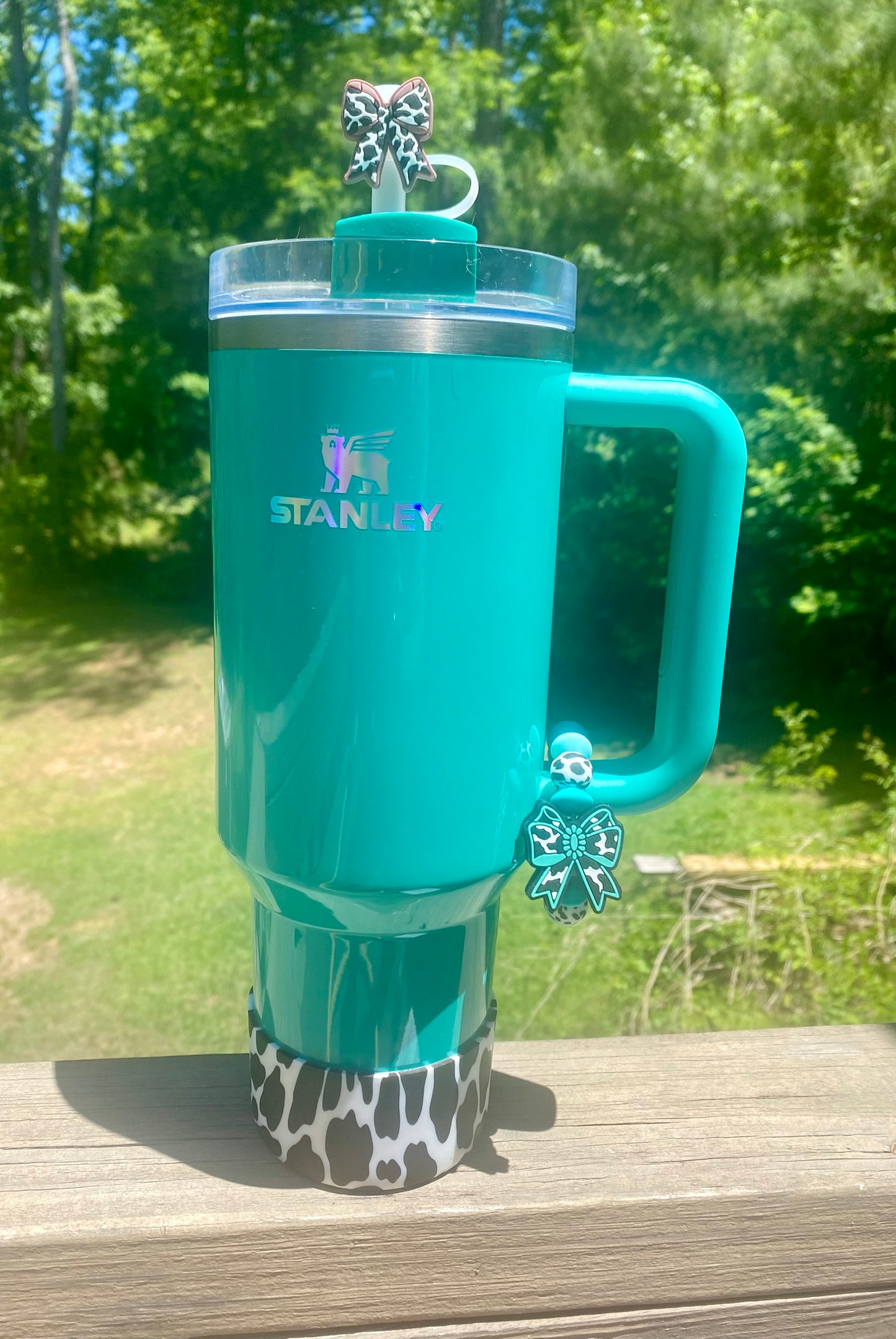 Black & White Cow Print Stanley Tumbler Boot Sleeve #53
