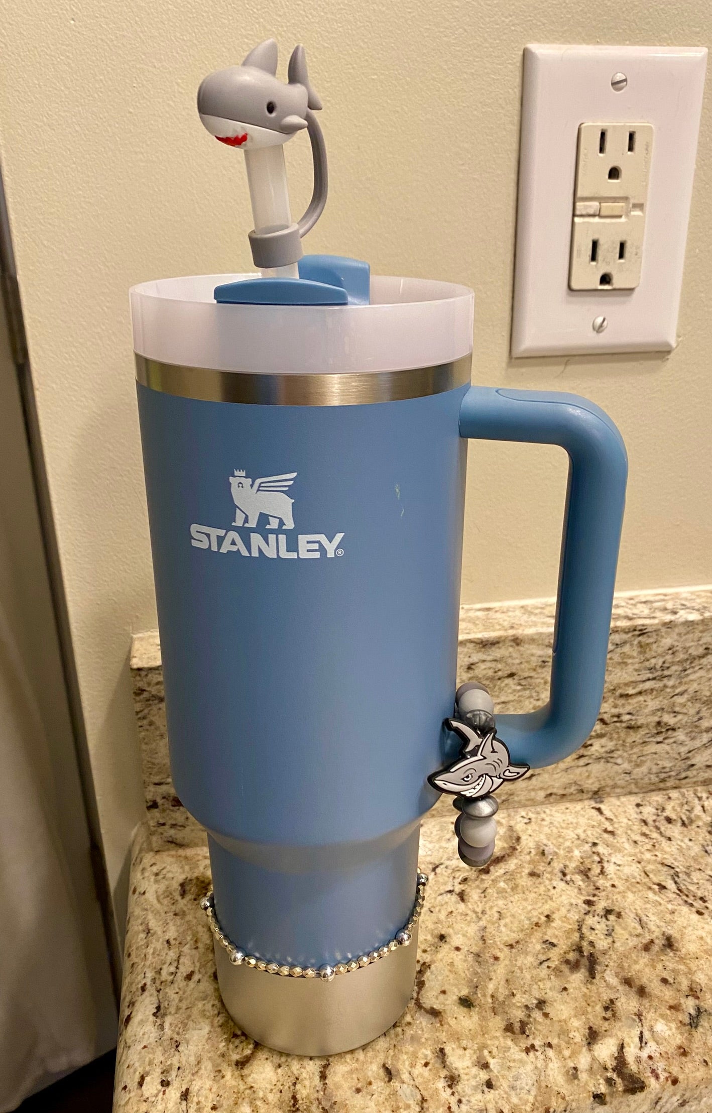 Gray Shark Stanley Tumbler Cup Handle Charm
