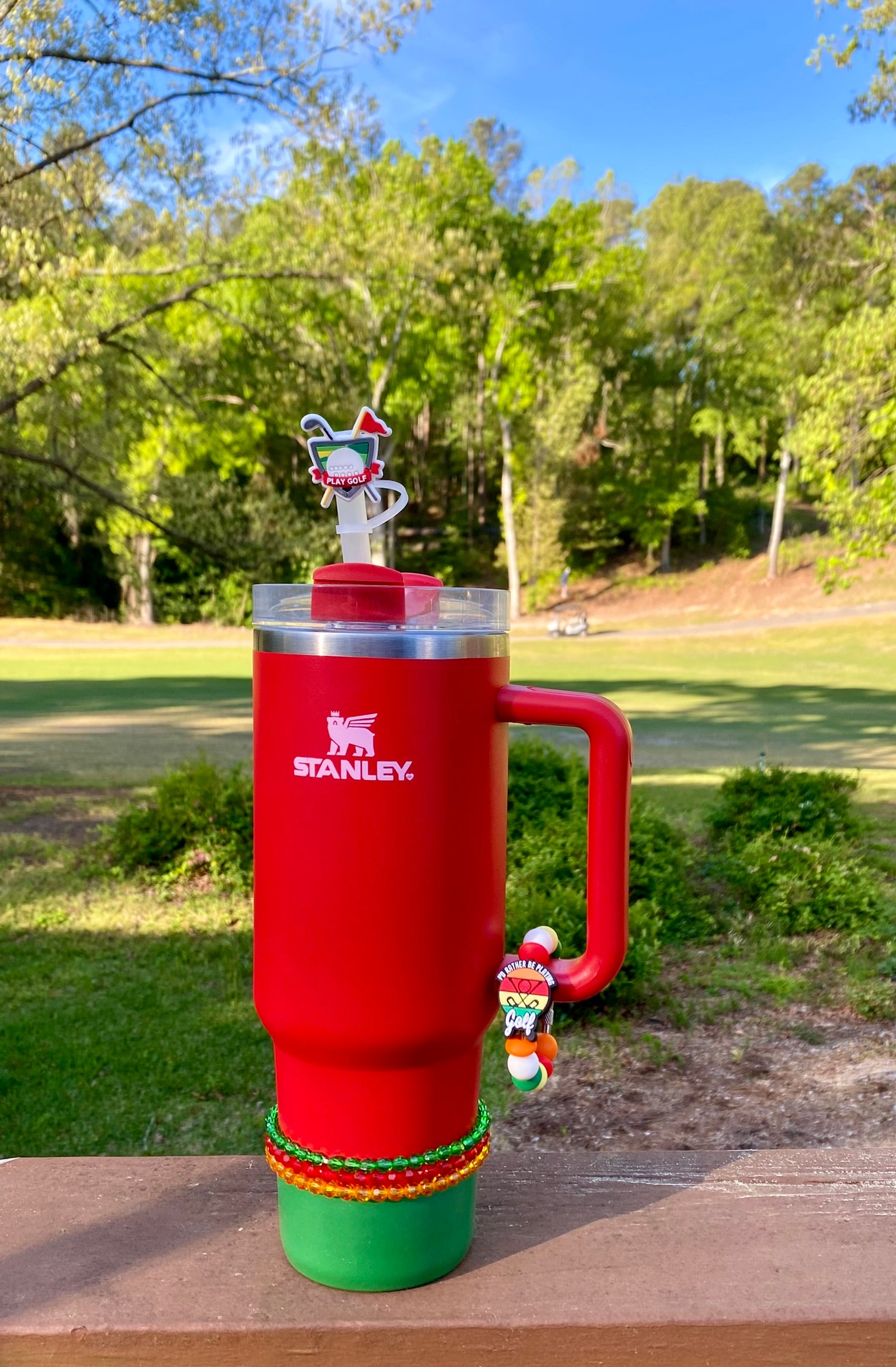 I'd Rather Be Playing Golf Stanley Tumbler Cup Handle Charm