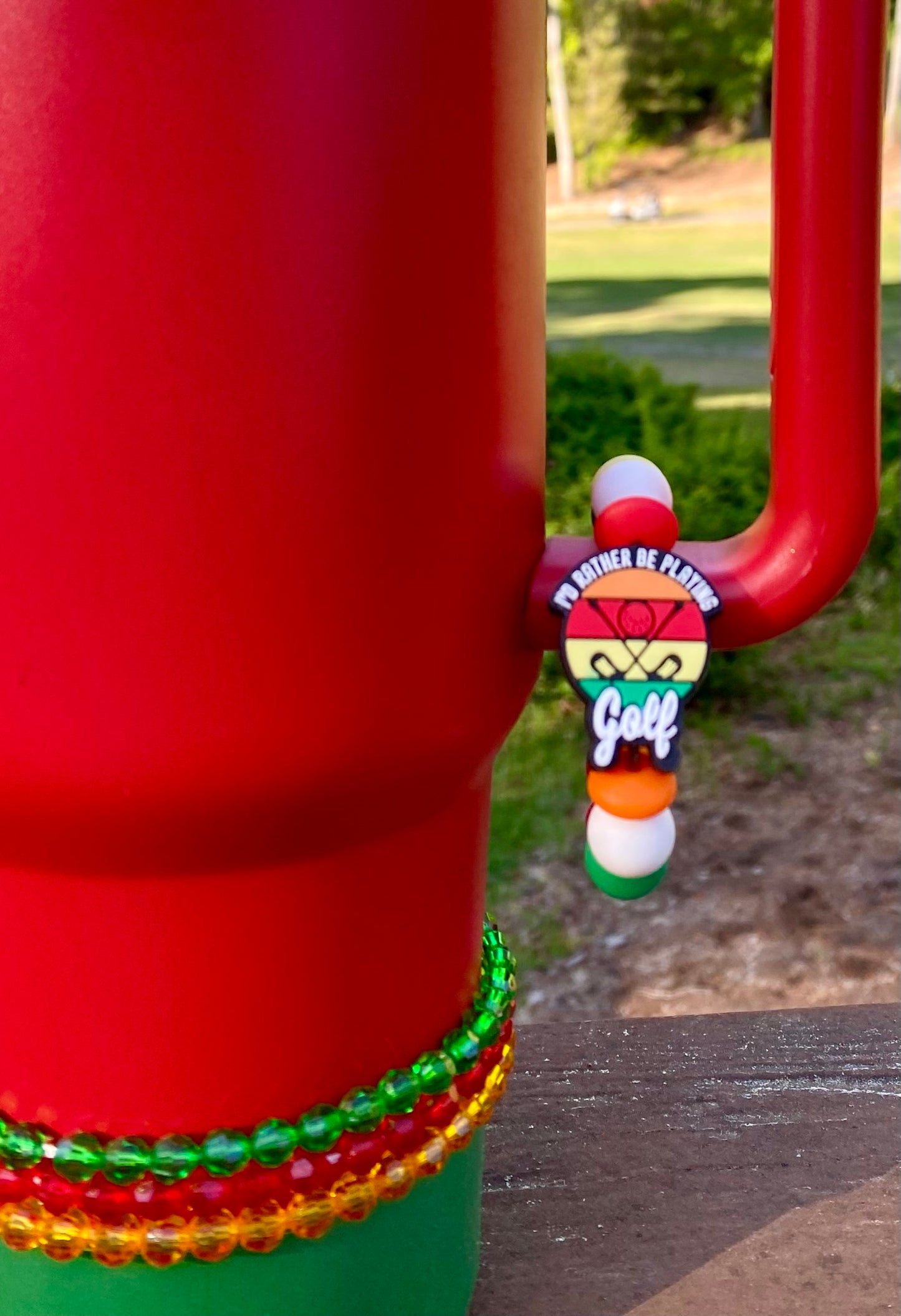 I'd Rather Be Playing Golf Stanley Tumbler Cup Handle Charm