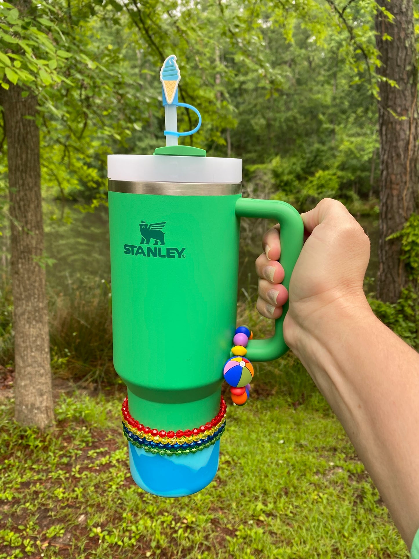 Colorful Beach Ball Stanley Tumbler Cup Handle Charm
