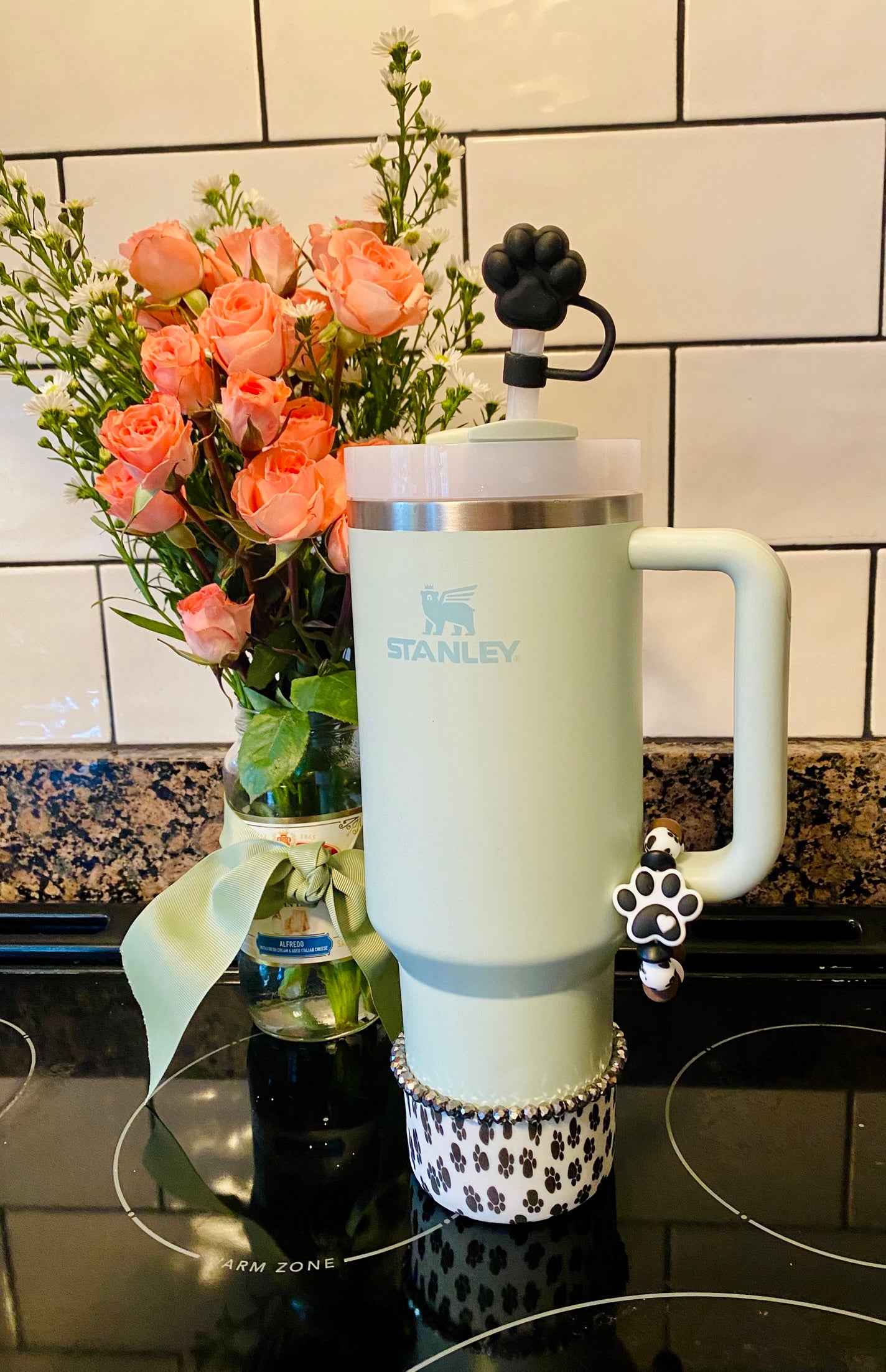 Black Paw 3D Straw Topper