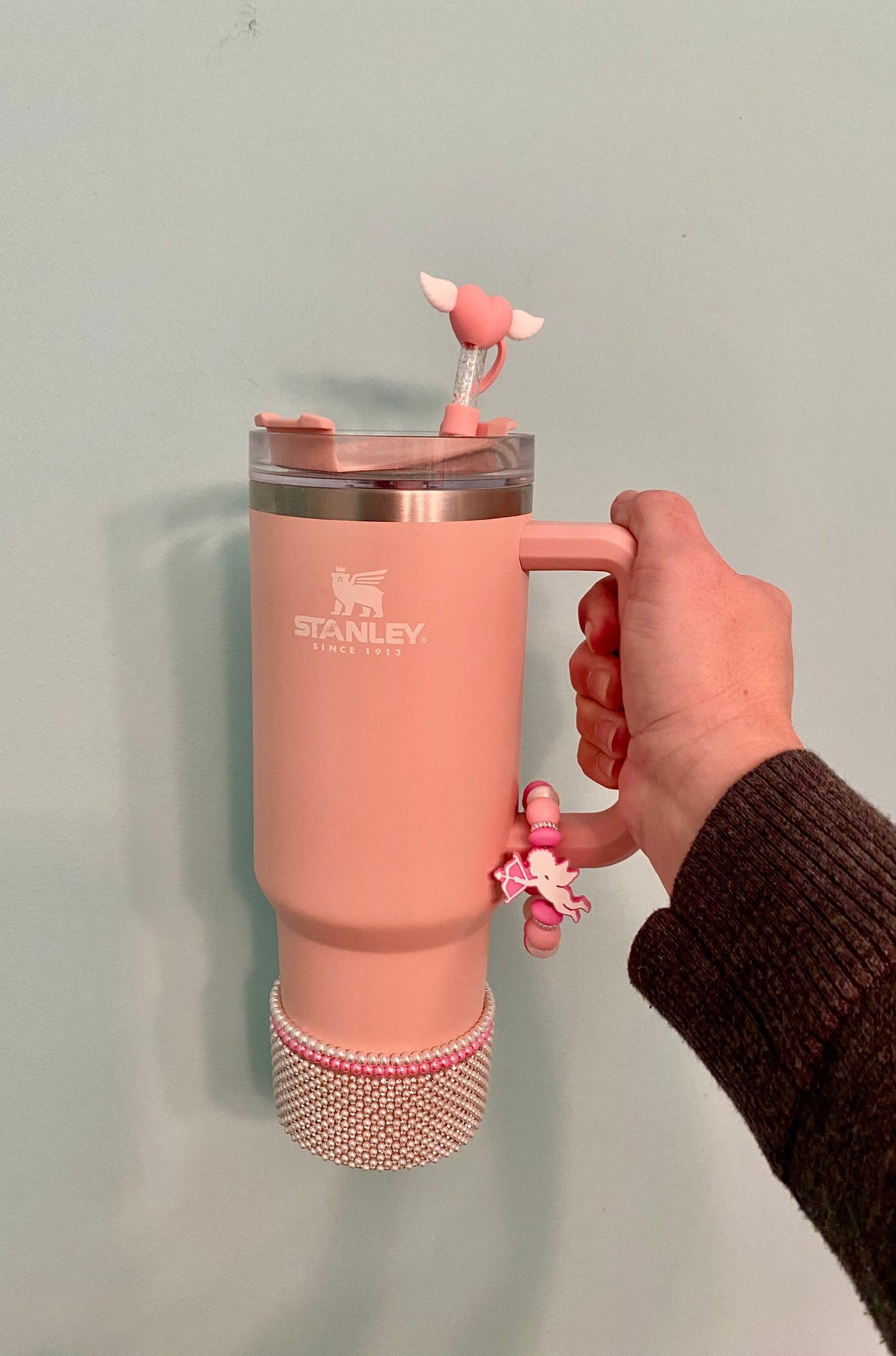 Pink Cupid Valentine Stanley Tumbler Cup Handle Charm
