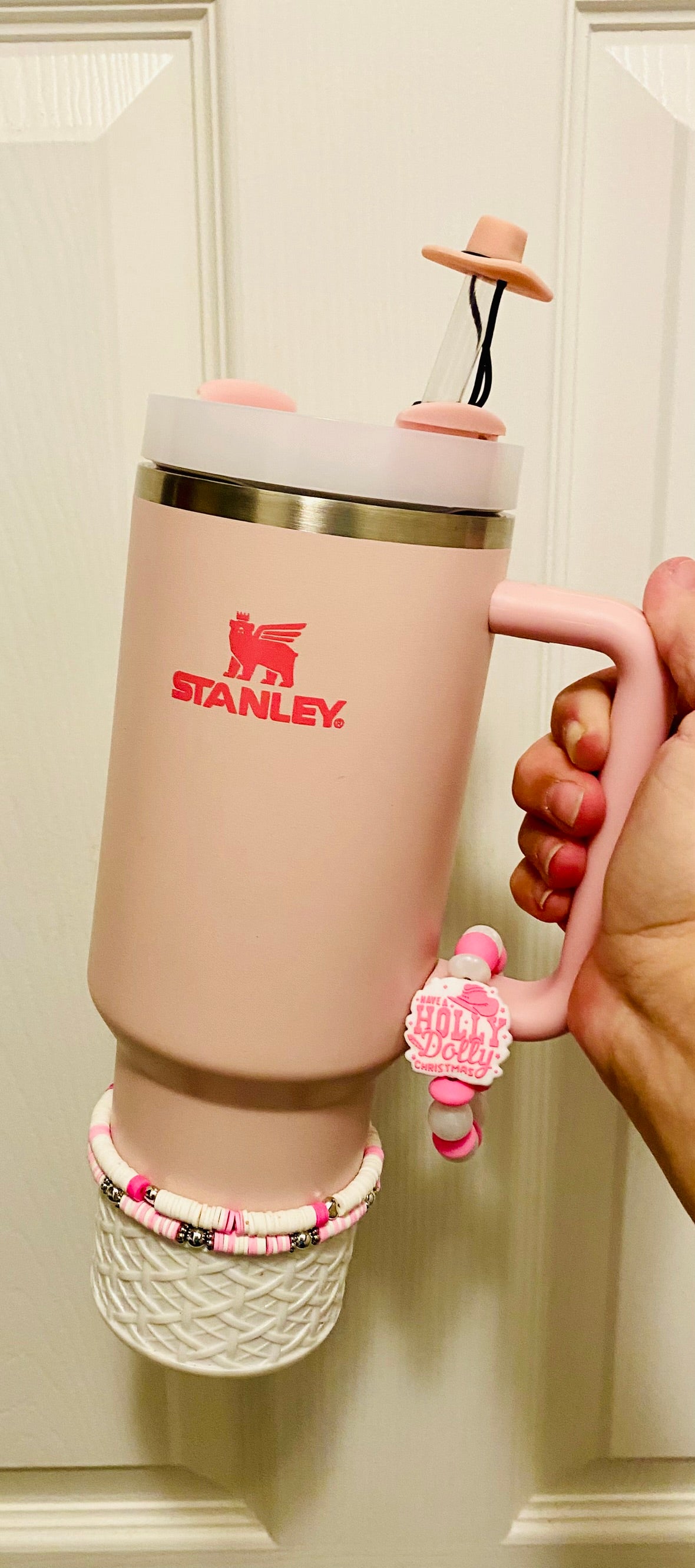 Pink Cowboy Hat Straw Topper