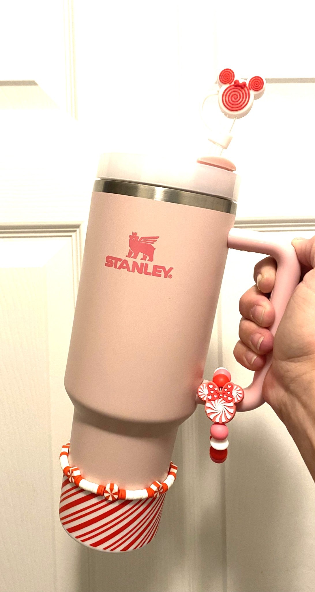 Swirl Magical Mouse Ears Girl Head 3D Straw Topper