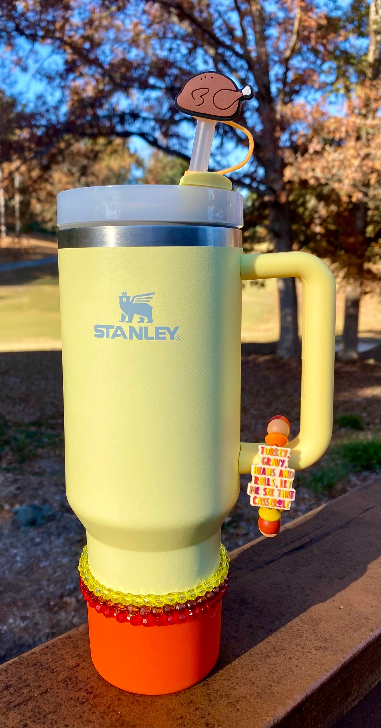 Turkey Gravy Beans & Rolls Let Me See That Casserole Thanksgiving Stanley Tumbler Cup Handle Charm
