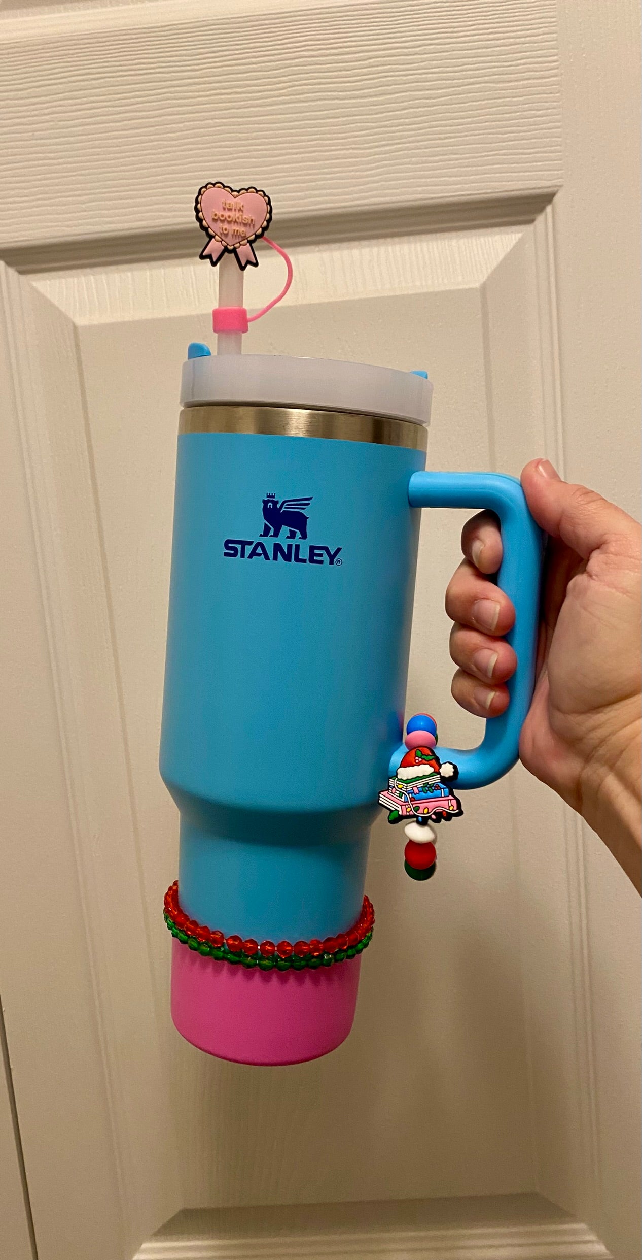 Merry Stories Books Christmas Tree Stanley Tumbler Cup Handle Charm