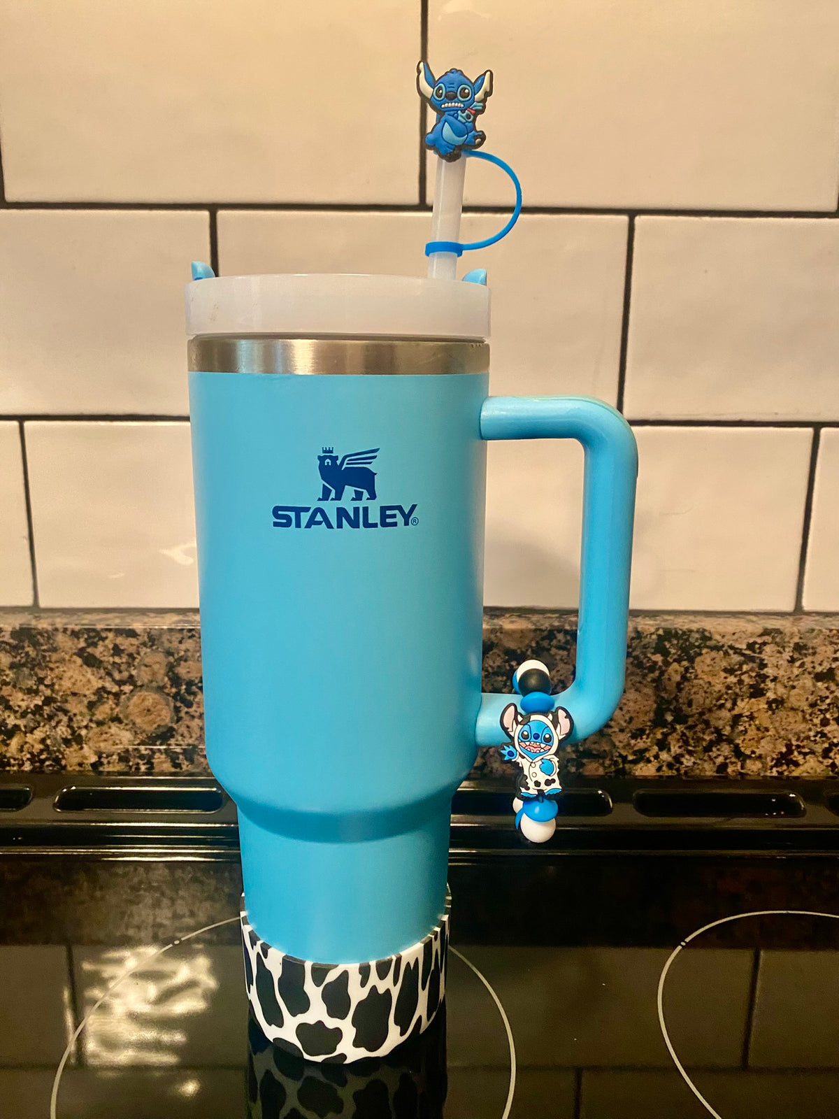 Black & White Cow Print Stanley Tumbler Boot Sleeve #53