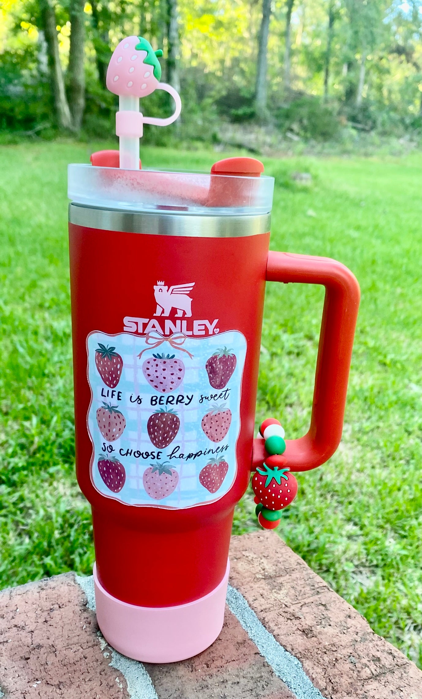 Strawberry Fruit Stanley Tumbler Cup Handle Charm