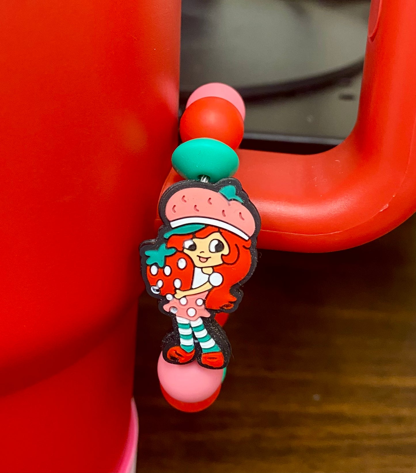 Strawberry Doll Standing 1980's Retro Stanley Tumbler Cup Handle Charm