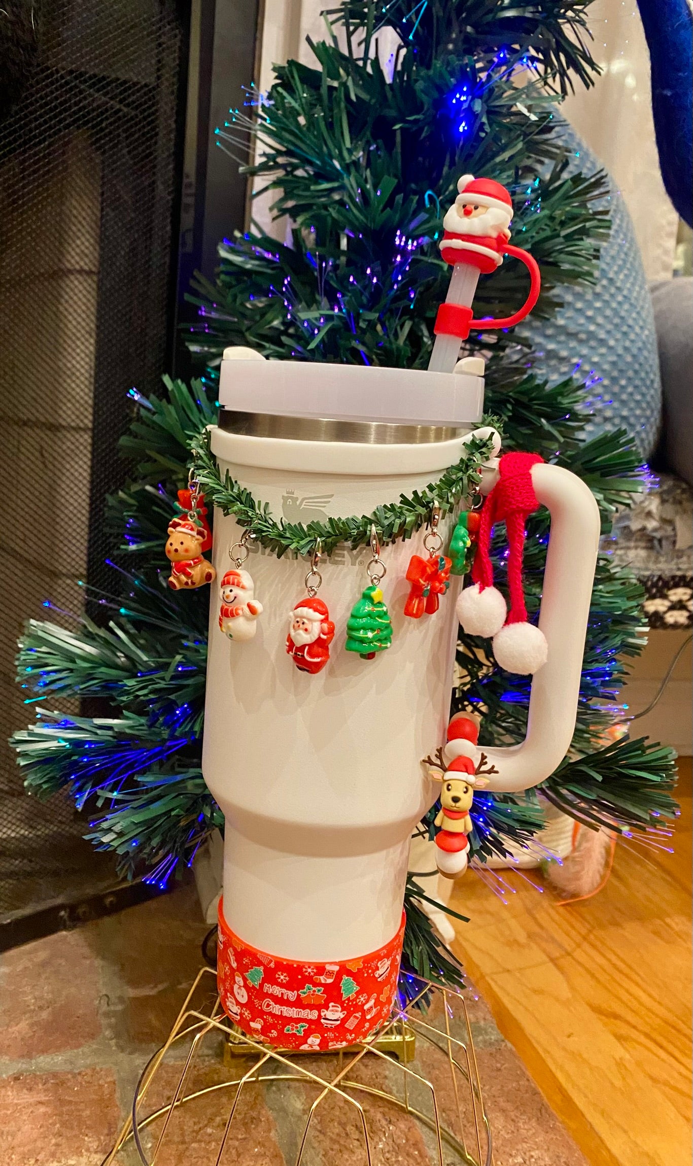 Christmas Reindeer 3D Stanley Tumbler Cup Handle Charm