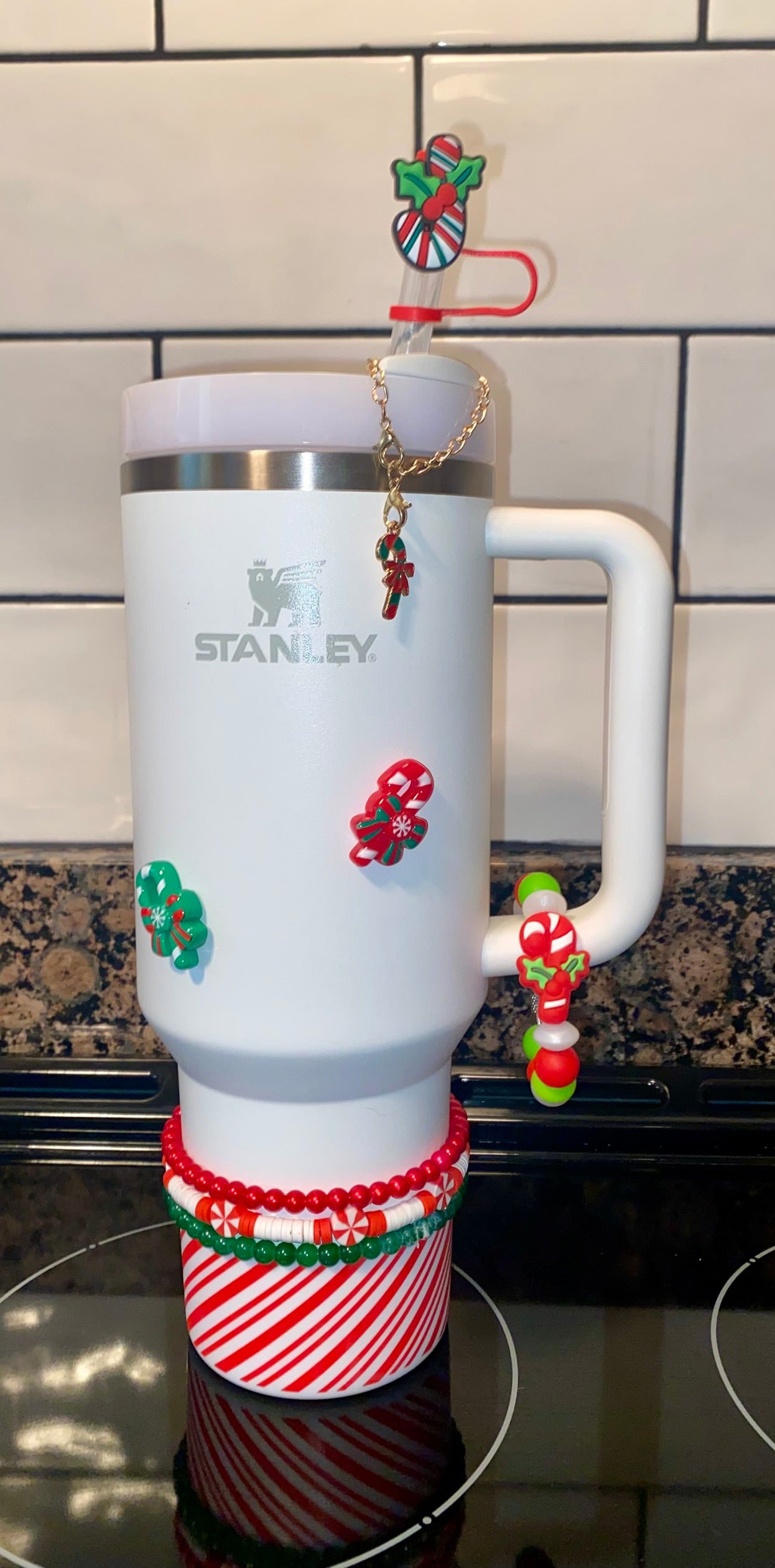 Candy Cane Christmas Stanley Tumbler Cup Handle Charm