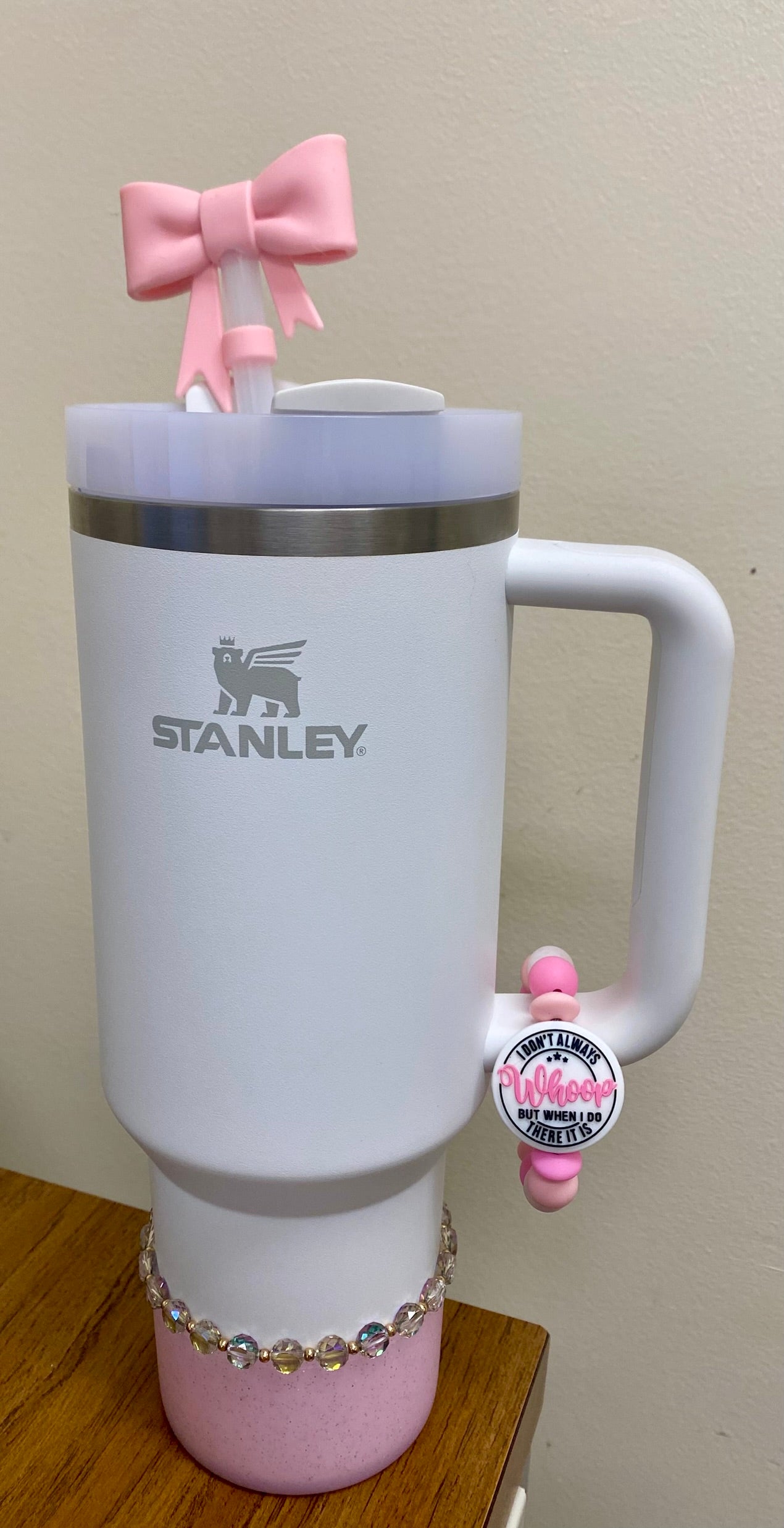 Bow Light Pink Straw Topper